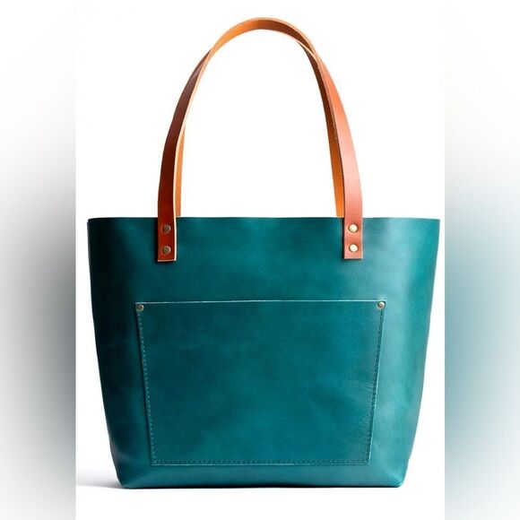 Portland Leather Handbags - Portland Leather medium tote bag in Caribbean limited edition.